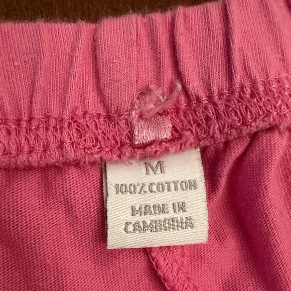 Pink & Green Palm Trees 100% Cotton Shorts Size M - Picture 3 of 3